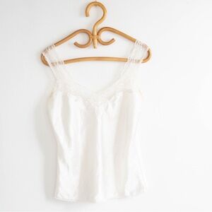 Elegant White Lace Trim Camisole